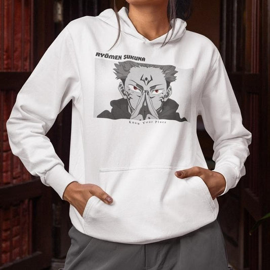 Sukuna Vintage Hoodie JuJutsu Kaisen Anime Manga Inspired Womens Mens Clothing Cotton Graphic