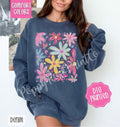 Summer Boho Floral Comfort Colors Sweatshirt, Cute Flower Sweater, Women's Crewneck, Gift for Her T-Shirts, Hoodie