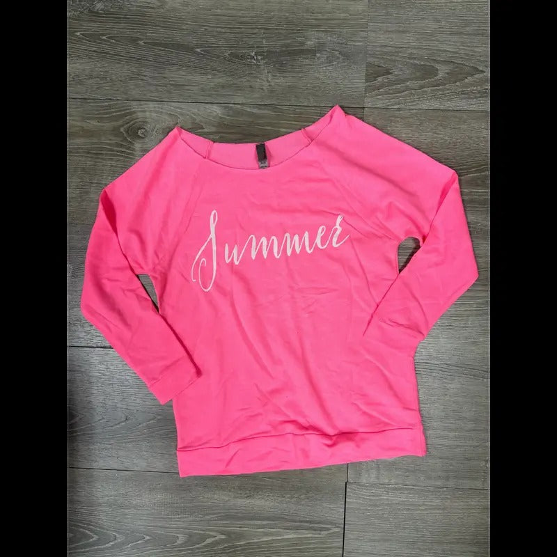 Summer Neon Pink Pullover T-Shirts, Hoodie, Sweatshirt | PureTeeCo.com