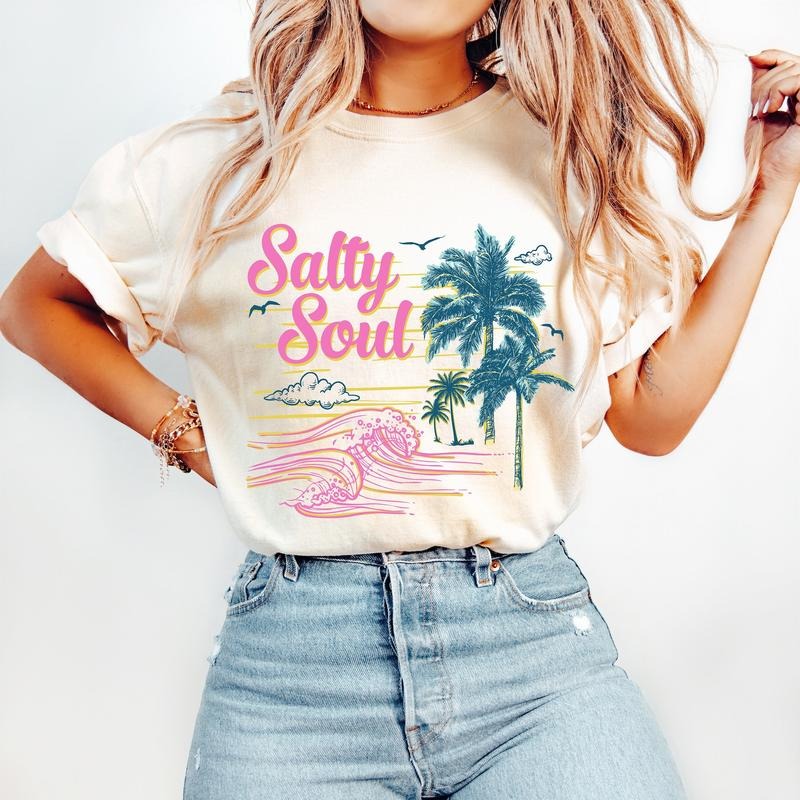 Summer T-Shirt, Summer Vibes T-Shirt, Hello Summer T-Shirt, Beach T-Shirt, Vacation Palm Trees, Ocean Waves, Beach Vibes...