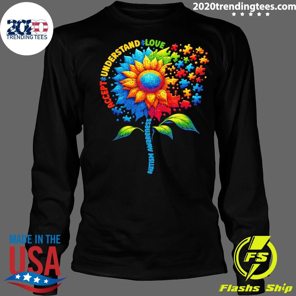 Sunflower Autism Awareness Accept Understand Love Baseball 2026 Shirt
