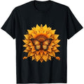 Sunflower butterfly floral vintage cool graphic T-Shirt Made in USA Hoodie, Sweatshirt | PureTeeCo.com