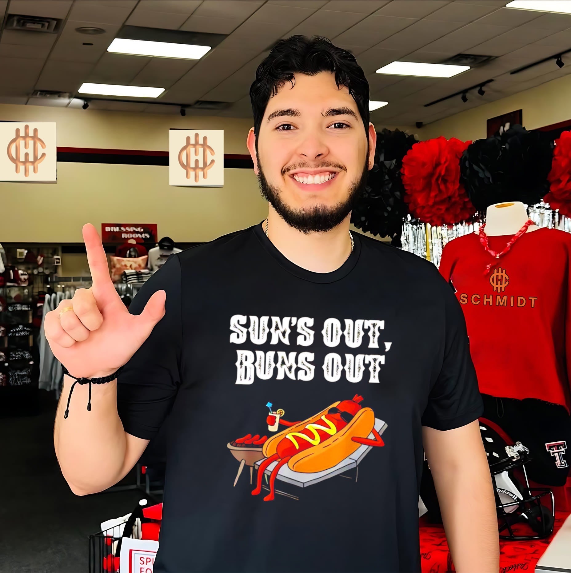 Sun’s out buns out hot dog summer humor shirt