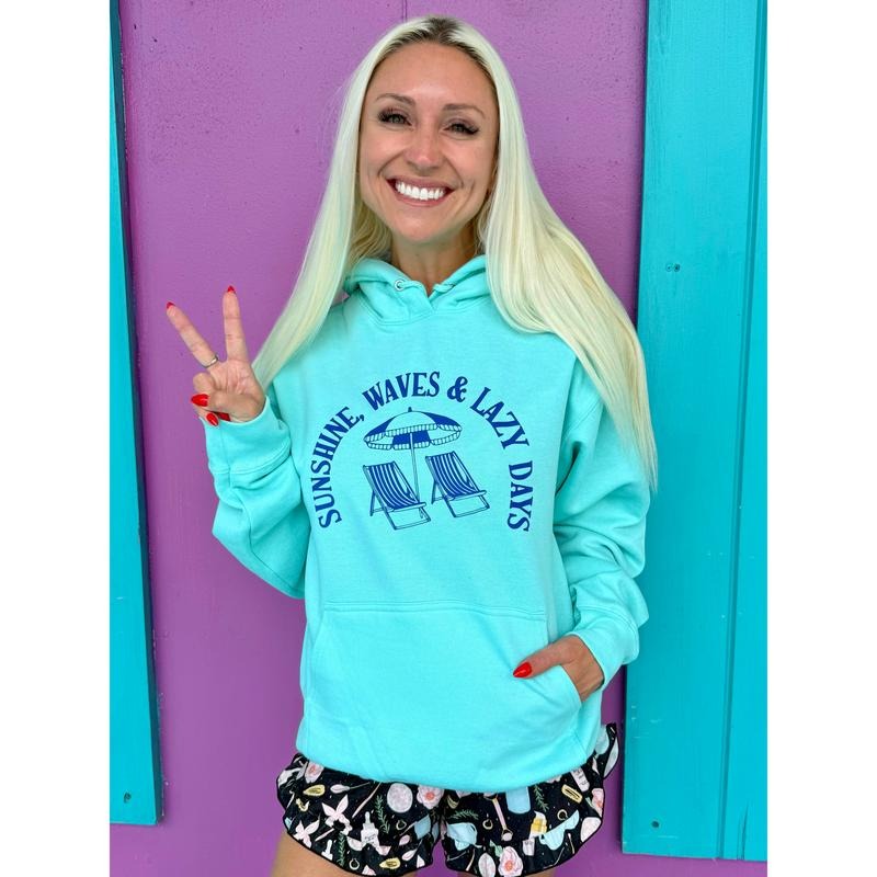 Sunshine, Waves & Lazy Days Hoodie T-Shirts, Sweatshirt | PureTeeCo.com