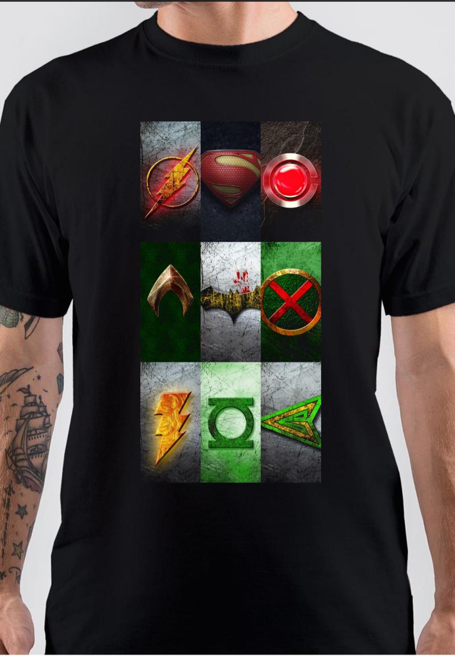 Superhero Logo Black T-Shirt Hoodie, Sweatshirt | PureTeeCo.com