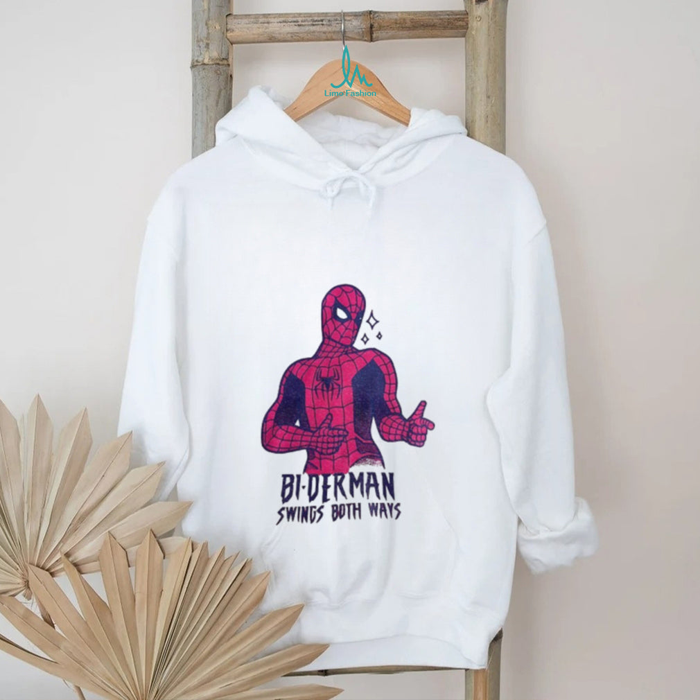 Superhero Spiderman Bi derman Swings Both Ways t shirt