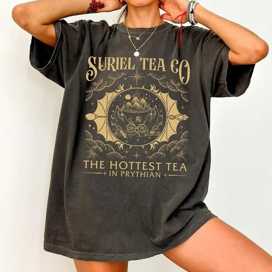Suriel Tea Co TShirt, A Court Of Thorns And Roses Shirt, The Hottest Teamshirt, Sarah J Maas Shirt, Feyre and Rhysand Shirt - Book Tee - Perfect Gift Tee for Book Lovers  & Bookworms