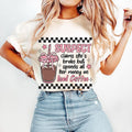 Suspect Claims Iced Coffee, Retro Checkered Sarcastic, Pink Coquette T-shirt Hoodie, Sweatshirt | PureTeeCo.com