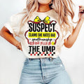 Suspect Claims T-shirt, Softball Coquette, Bad Sportsmanship, Retro Game Day Hoodie, Sweatshirt | PureTeeCo.com