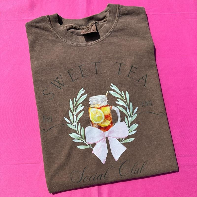 Sweet Tea Social Club Comfort Colors T-Shirt Hoodie, Sweatshirt | PureTeeCo.com
