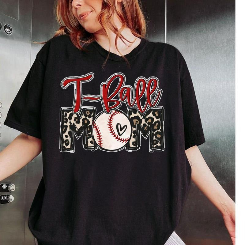 T-Ball Mom Shirt, Teeball Mom , Tee Ball Leopard  T-shirt Hoodie, Sweatshirt | PureTeeCo.com