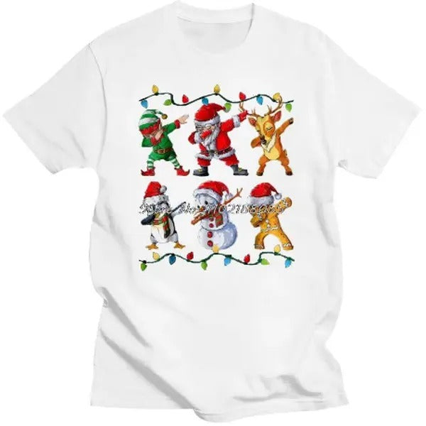 T-Shirt for Men, Women - Funny Reindeer Penguin Snowman Gingerbread Man Christmas Tshirt Design