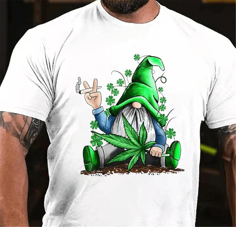 T-shirt Funny Gnome Pot Leaf 420   St Patrick's Day Classic T-shirt Hoodie, Sweatshirt | PureTeeCo.com