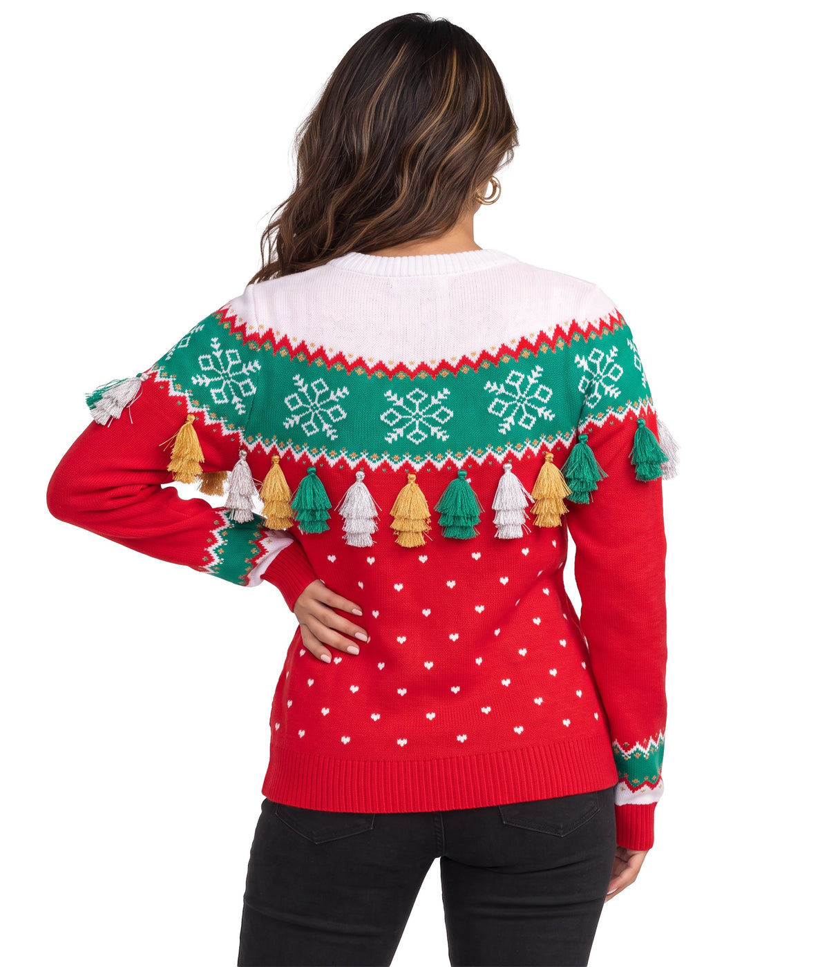 Women's Feliz Navidad Tassel Ugly Christmas Sweater
