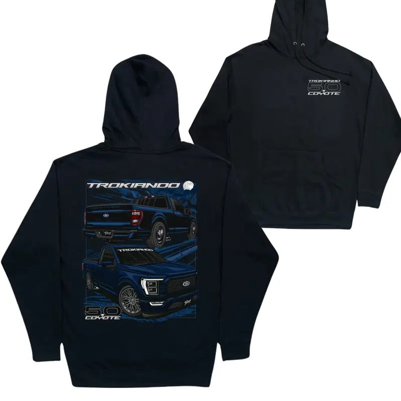 TKOG10 5.0 Coyote Hoodie – Blue Pickup Truck Graphic Hoodie For Men, Casual Car Merch for Men’s and Unisex Wear T-Shirts,...