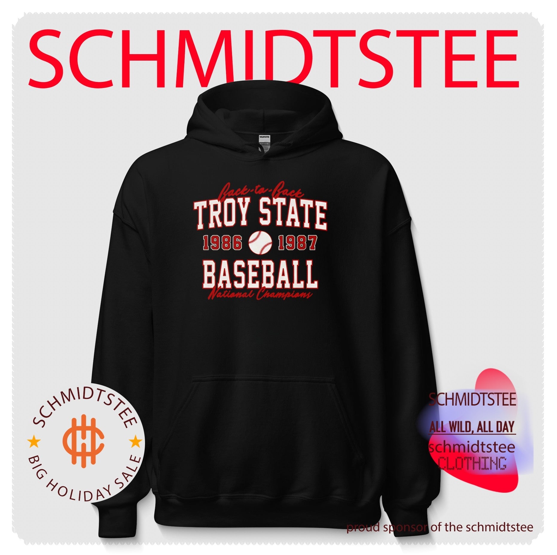 Troy State Baseball 1986 & 1987 National Champs vintage shirt