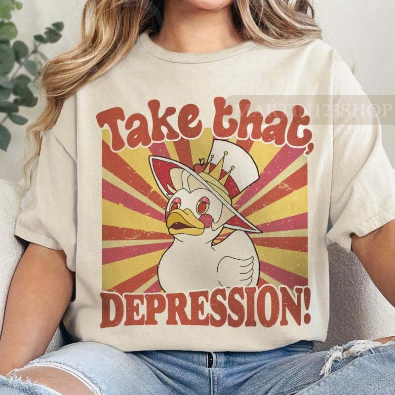 Take That Depression Duck T-Shirt, TAKE THAT DEPRESSION T-Shirt, Hazbin Hotel, Lucifer, Hazbin Hotel Fan Art, Depression...