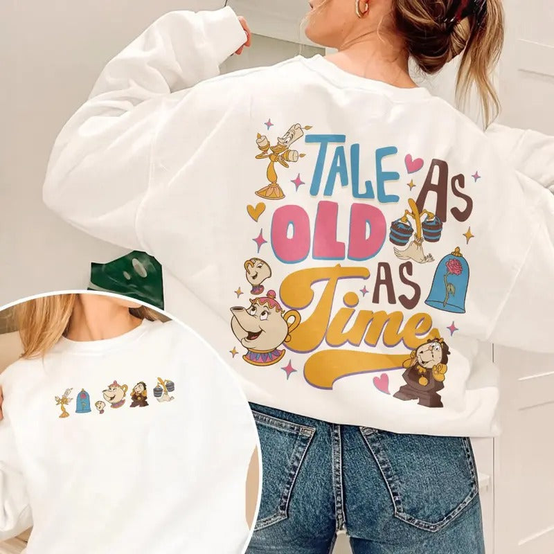 Tale As Old As Time Sweatshirt, Belle Princess Tee Shirt, Retro Beauty Princess Shirt, Tale As Old As Time T-Shirt, Magic...