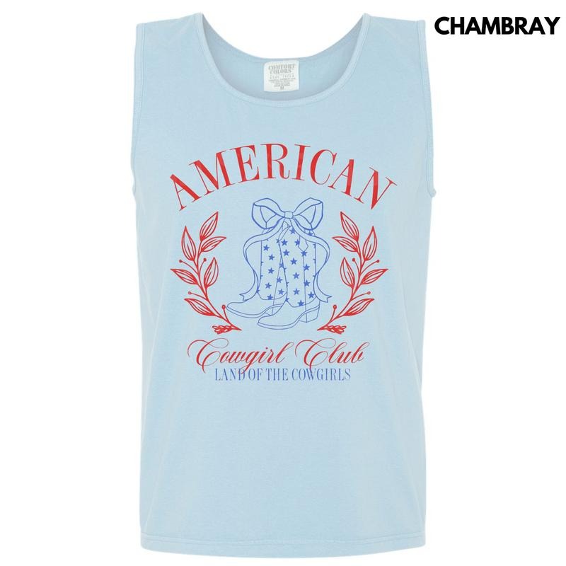 Tank Top - American Cowgirl Club Comfort Colors Tank Top T-Shirts, Hoodie, Sweatshirt | PureTeeCo.com