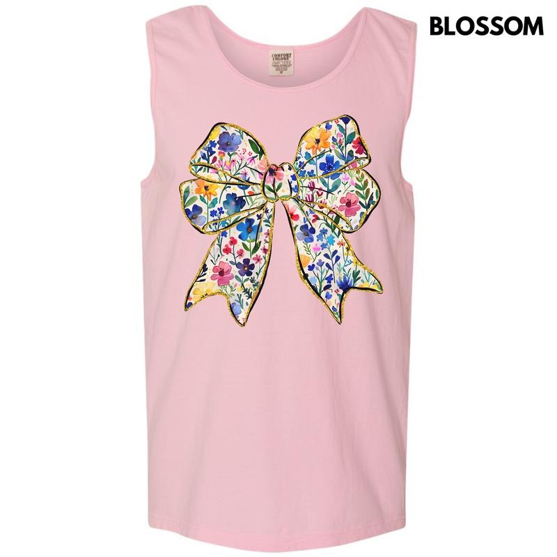 Tank Top - Big Bouquet Bow Comfort Colors Tank Top 'NLB' T-Shirts, Hoodie, Sweatshirt | PureTeeCo.com