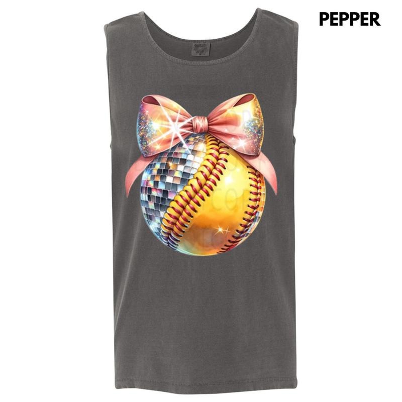 Tank Top - Bling Softball Comfort Colors Tank Top T-Shirts, Hoodie, Sweatshirt | PureTeeCo.com