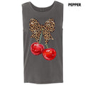 Tank Top - Cheetah Bow Cherries Comfort Colors Tank Top 'NLB' T-Shirts, Hoodie, Sweatshirt | PureTeeCo.com