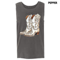 Tank Top - Cowgirl Boots Faux Rhinestone Comfort Colors Tank Top T-Shirts, Hoodie, Sweatshirt | PureTeeCo.com