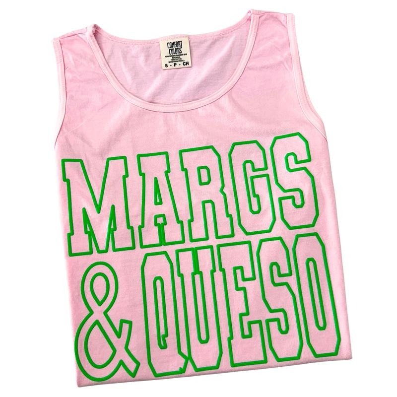Tank Top - Green Margs & Queso PUFF Comfort Colors Tank Top T-Shirts, Hoodie, Sweatshirt | PureTeeCo.com