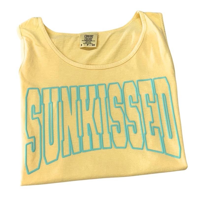 Tank Top - Mint Sunkissed PUFF Comfort Colors Tank Top T-Shirts, Hoodie, Sweatshirt | PureTeeCo.com