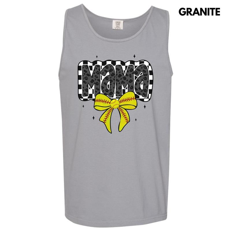Tank Top - Softball Checkered Mama Comfort Colors Tank Top 'NLB' T-Shirts, Hoodie, Sweatshirt | PureTeeCo.com