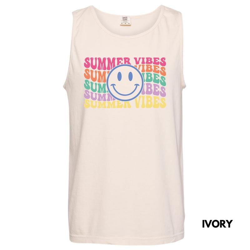 Tank Top - Stacked Summer Vibes Comfort Colors Tank Top 'NLB' T-Shirts, Hoodie, Sweatshirt | PureTeeCo.com