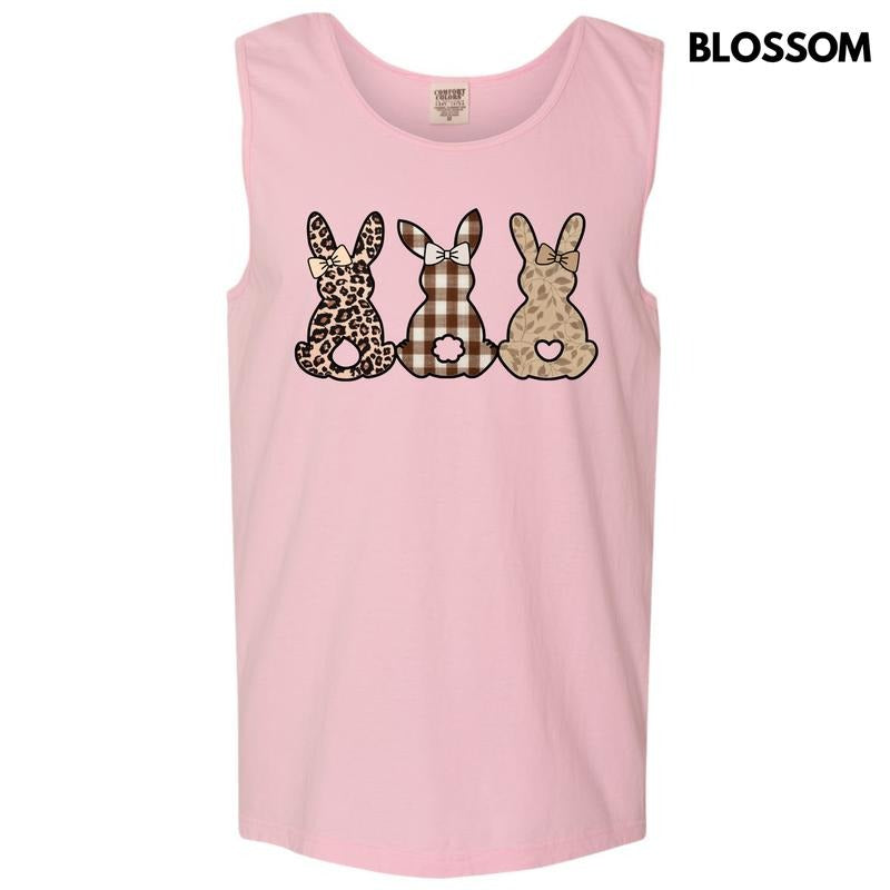 Tank Top - Taupe Pattern Bunnies Comfort Colors Tank Top 'NLB' T-Shirts, Hoodie, Sweatshirt | PureTeeCo.com