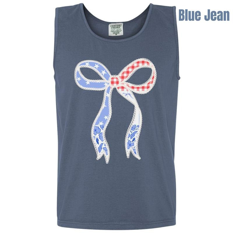 Tank Top -Americana Bow Comfort Colors Tank Top 'NLB' T-Shirts, Hoodie, Sweatshirt | PureTeeCo.com