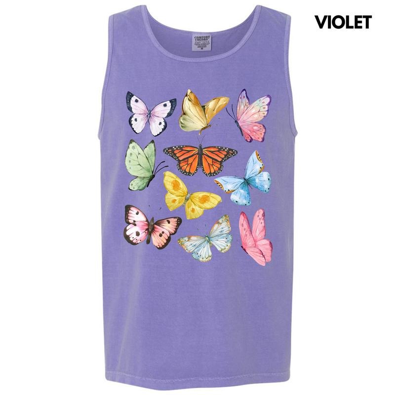 Tank Top -Butterfly In The Sky Comfort Colors Tank Top 'NLB' T-Shirts, Hoodie, Sweatshirt | PureTeeCo.com