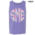 Tank Top -Purple Blossoms Monogram Comfort Colors Tank Top 'NLB' T-Shirts, Hoodie, Sweatshirt | PureTeeCo.com