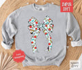 Teacher Bow Sweatshirt, Teach Crewneck, Gift for Teacher, Womens Sweatshirt T-Shirts, Hoodie | PureTeeCo.com