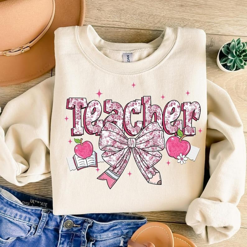 Teacher Chinoiserie Coquette , Pink Teacher , Last Day of School , Back to School , Teacher Appreciation Gift, Retro...