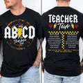 Teacher Shirt Abcd Teacher Tour Shirt Back To School Shirt End Of Year Shirt Teacher Gift Kindergarten Teacher Shirt...