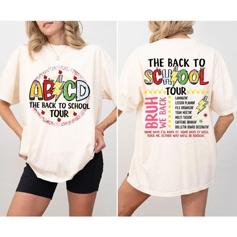Teacher Shirt, Back to School Shirt for Teachers, ABCD Teacher Tour Shirt, Comfort Shirt for Teacher, Gifts for First Day...