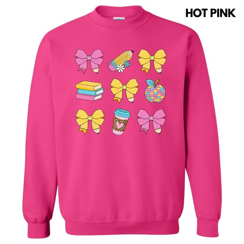 Teacher Theme Coquette Collage Sweatshirt 'NLB' T-Shirts, Hoodie | PureTeeCo.com
