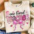 Teacher Valentine Sweatshirt, Valentine's Day Teacher , Teacher Coquette Bow , Retro Teacher , Teacher Valentine...