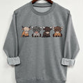 Teen Girl's Cartoon Animal Print Crew Neck Sweatshirt, Casual Long Sleeve Pullover for Daily Wear, Clothing for All...