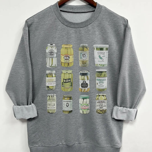 Teen Girl's Cartoon Bottle Print Crew Neck Sweatshirt, Casual Long Sleeve Pullover Sweatshirt for Daily Wear, Clothing for All Seasons