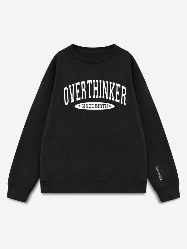 Teen Girl's Cartoon Letter Print Crew Neck Sweatshirt, Casual Long Sleeve Pullover for Fall & Winter, Clothes for Daily...