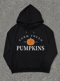 Teen Girl's Letter Print Pumpkin Print Hoodie, Casual Halloween Long Sleeve Hooded Sweatshirt for Daily Wear, Kids...