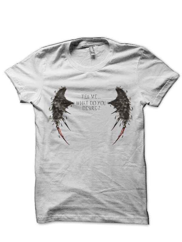 Tell Me What Do You Desire Lucifer White T-Shirt Hoodie, Sweatshirt | PureTeeCo.com