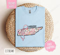Tennessee Floral Bow Gildan T-shirt, Cute Trendy Tee, State Coquette Oversized Top Hoodie, Sweatshirt | PureTeeCo.com
