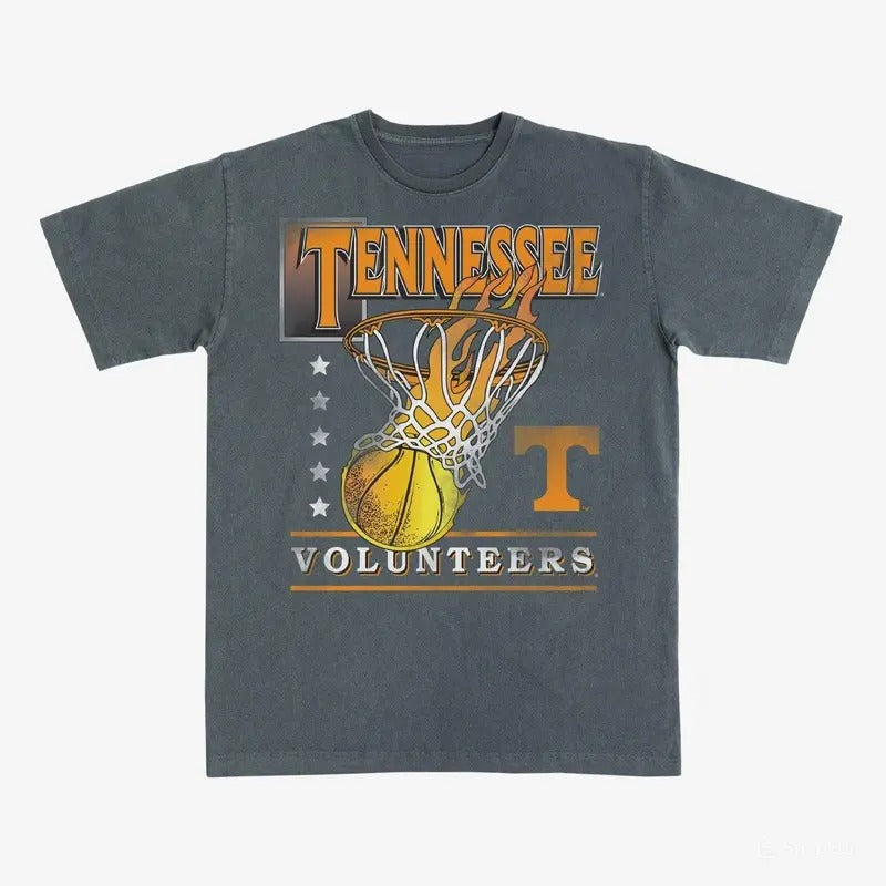 Tennessee Hoops Heavy Tee, NCAA Shirt, Volunteers Graphic Tee, Full Size, Full Color, Perfect Gift for Men, for Women...