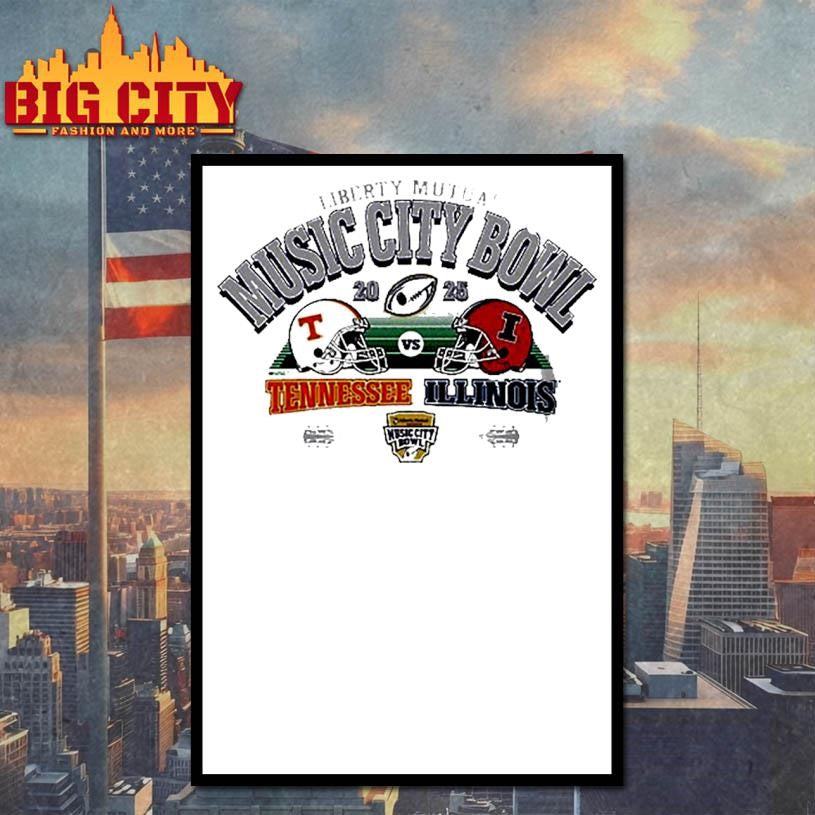Tennessee Volunteers vs Illinois Fighting Illini Liberty Mutual Music City Bowl 2025 Shirt