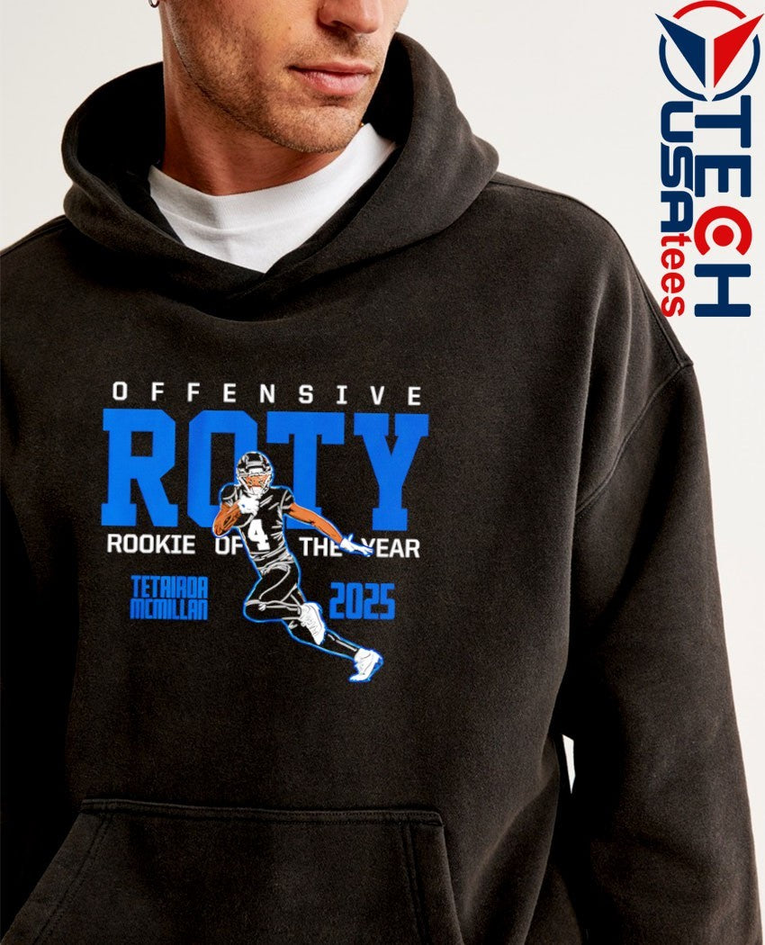 Tetairoa McMillan Carolina Panthers 2025 Offensive ROTY Rookie of the Year shirt